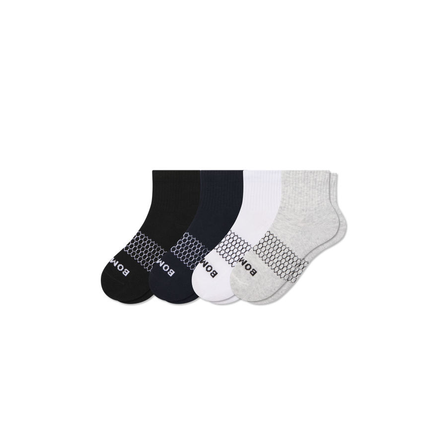 Youth Solids Quarter Sock 4-Pack - Outdoor School Fit