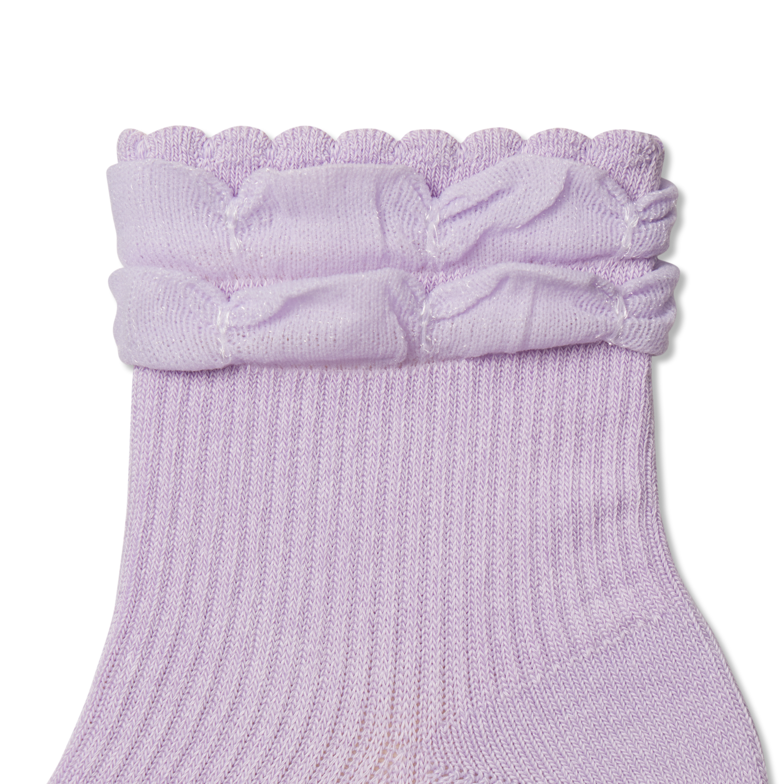 Wicked Ruffle Quarter Socks - pastel lavender Detail [10046]