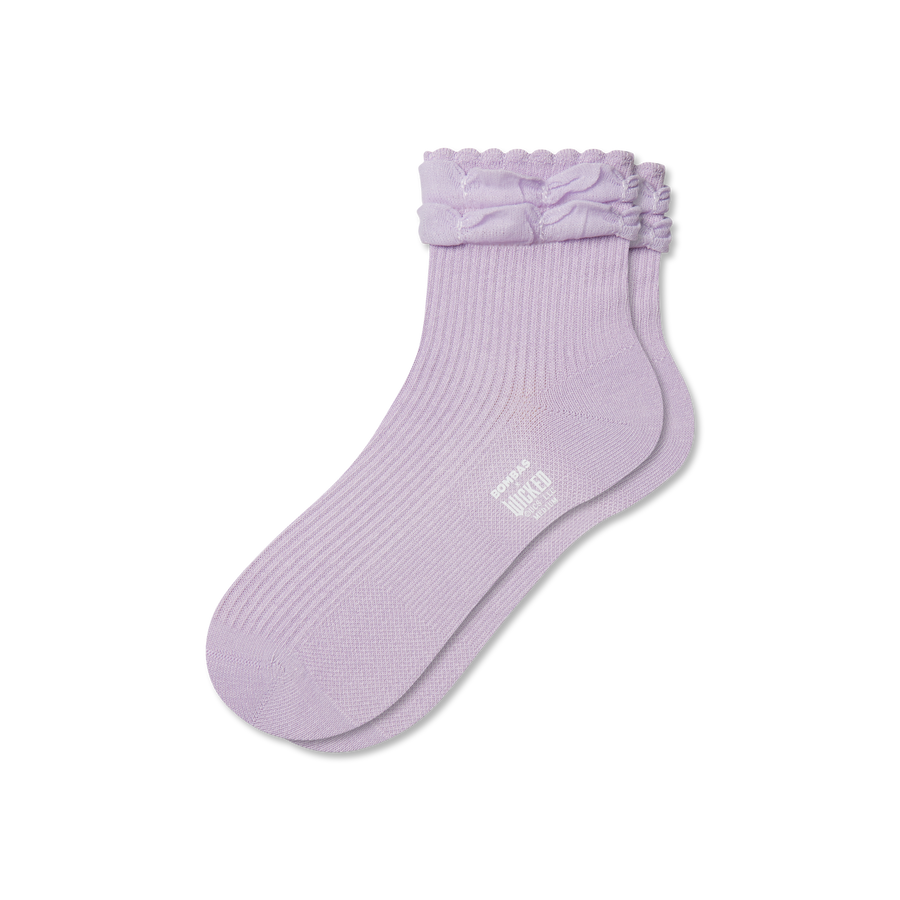 Wicked x Bombas Ruffle Quarter Socks - Smooth Ankle Fit