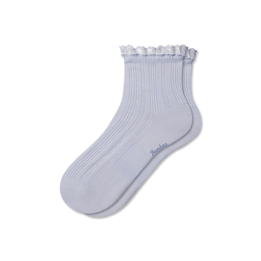 Women's Ruffle Lace Quarter Socks - Smooth Rotation