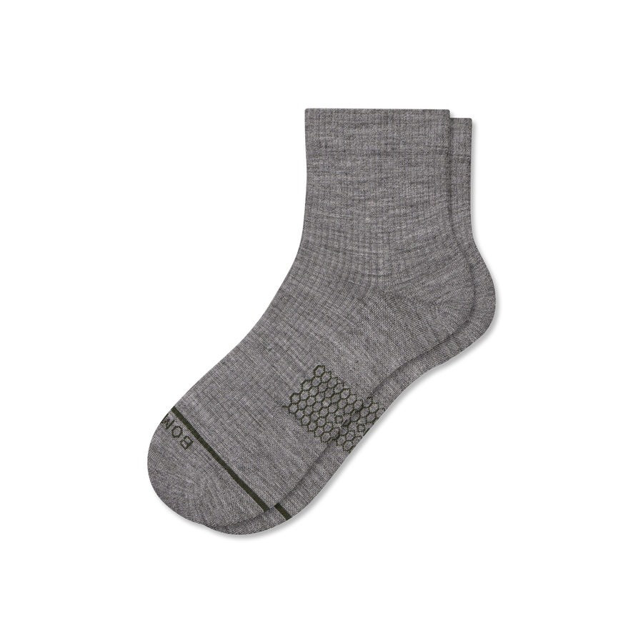 Men's Merino Wool Blend Modern Rib Quarter Socks - Trail Ankle Fit