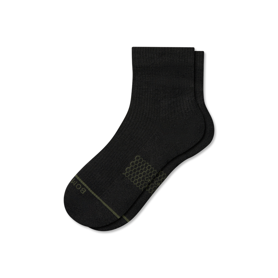Women's Merino Wool Blend Modern Rib Quarter Socks - Easy Home Wear