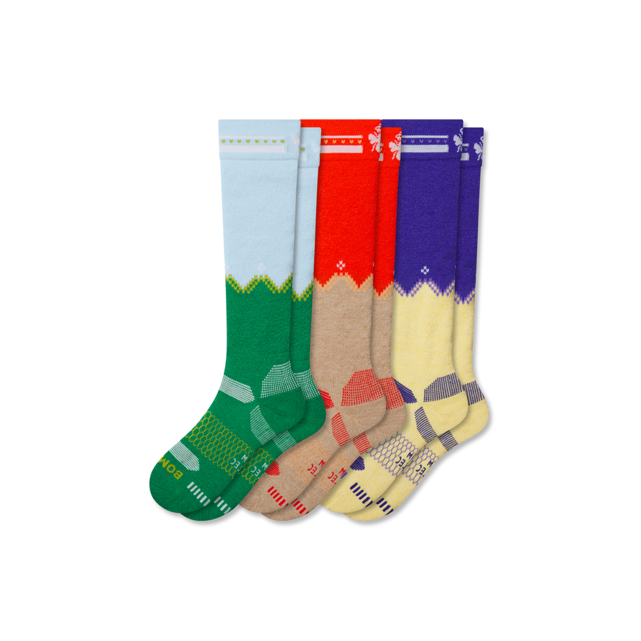 Youth Full-Cushion Merino Wool Blend Ski & Snowboard Sock 3-Pack - Soft Hike Step
