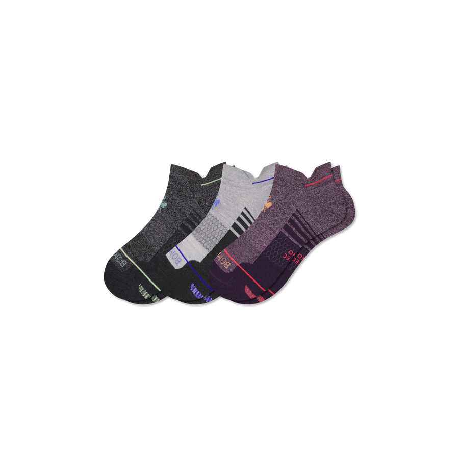 Men's Merino Wool Blend Run Ankle Sock 3-Pack - Soft Everyday Move