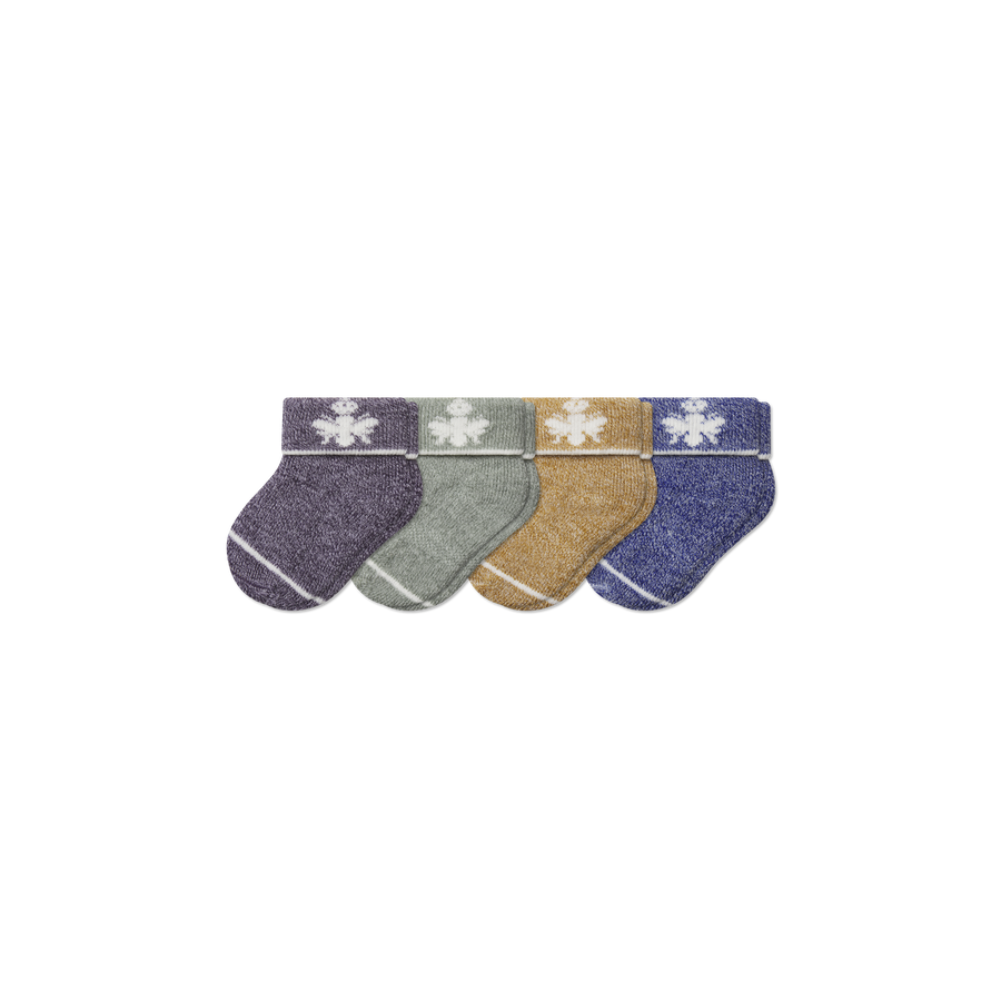 Baby Merino Wool Blend Calf Sock 4-Pack (0-6 Months) - Outdoor Hike Cushion