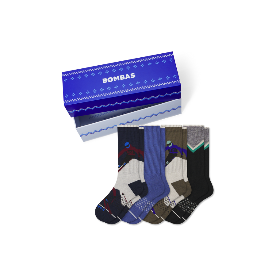 Men's Merino Wool Blend Calf Sock 4-Pack Gift Box - Daily Hike Carry