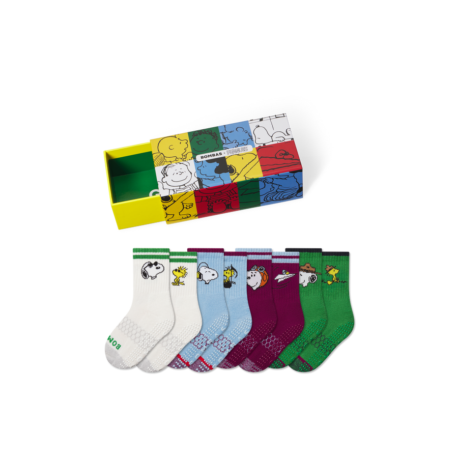 Peanuts x Bombas: Junior Gripper Calf Sock 4-Pack Gift Box - Utility Hike Pack