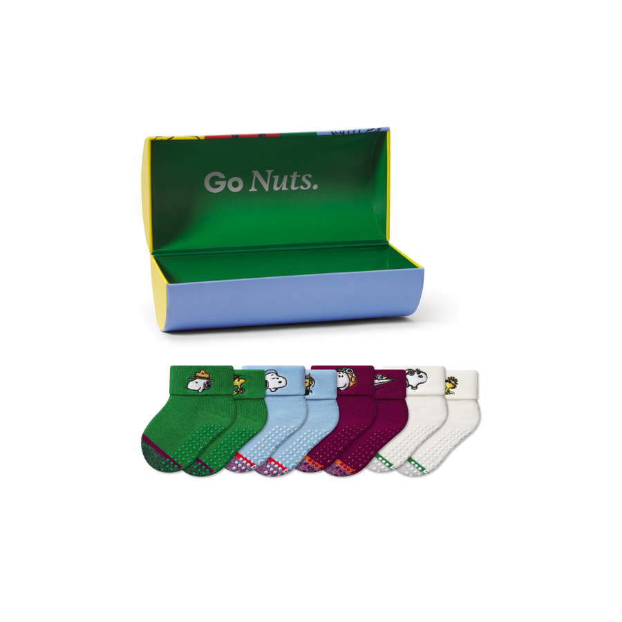 Peanuts x Bombas: Baby Gripper Calf Sock 4-Pack Gift Box (6-12 Months) - Weekend Home Carry