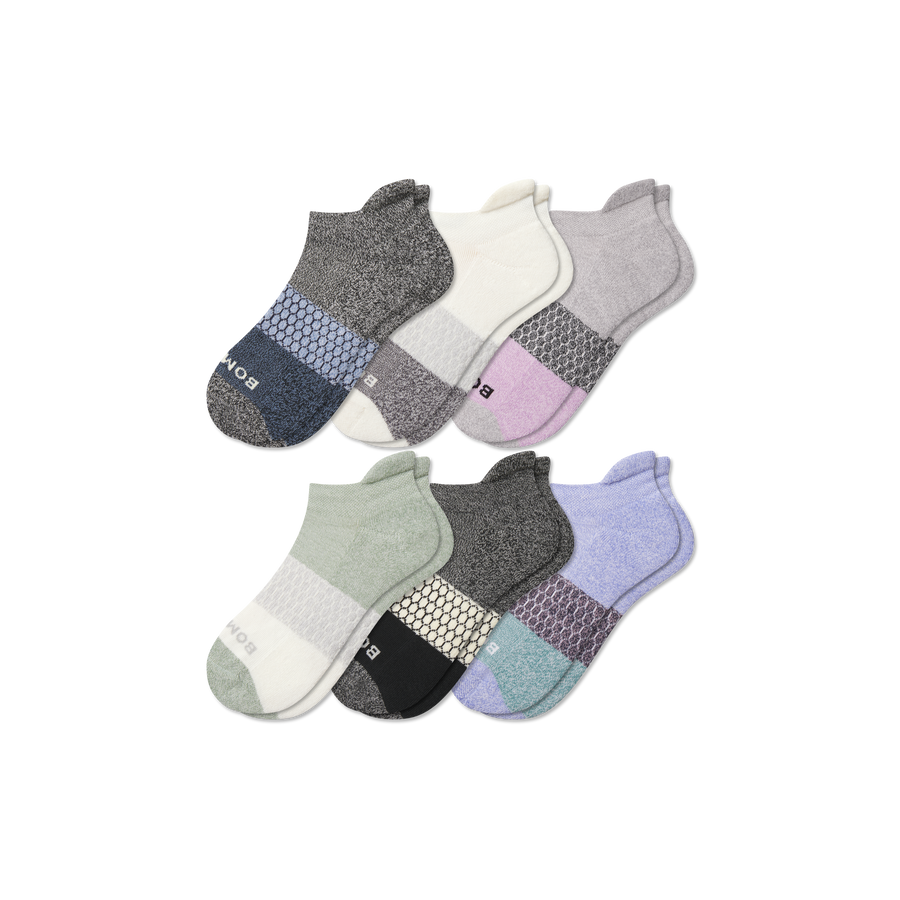 Youth Tri-Block Ankle Sock 6-Pack - Easy Office Cushion