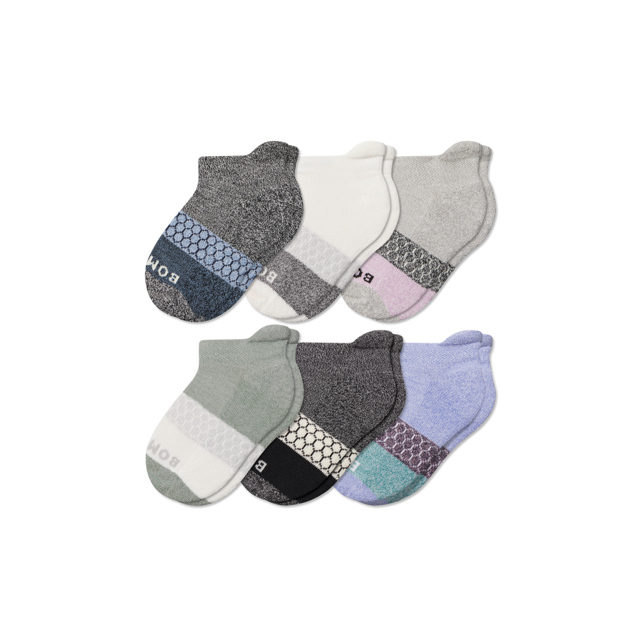Junior Tri-Block Ankle Sock 6-Pack - Trail Travel Fit