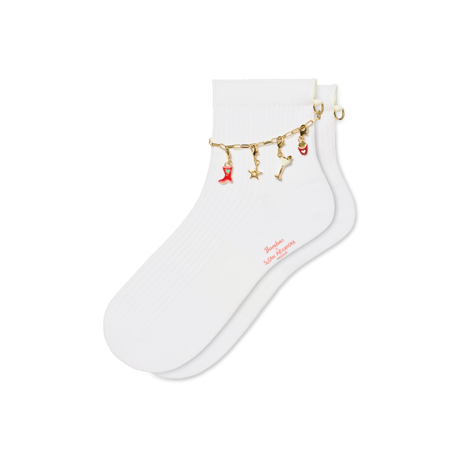 Bombas x Susan Alexandra Charms and Anklet Quarter Socks - Steady Trail Support
