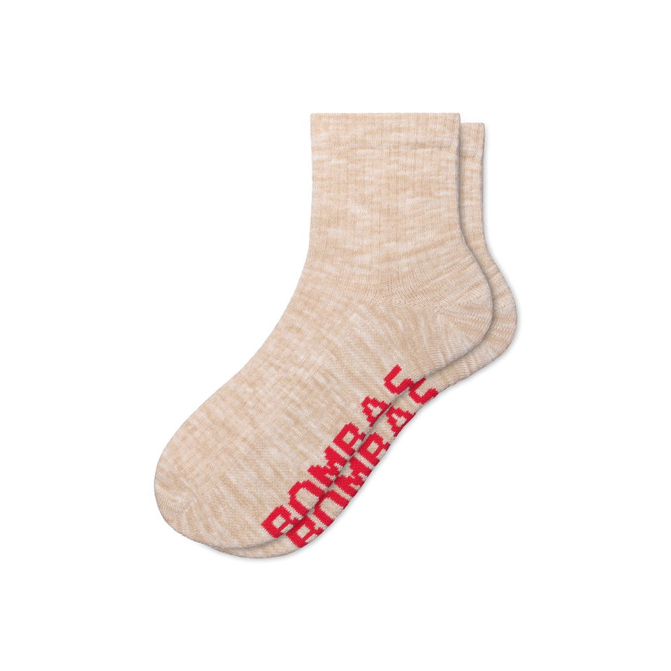Summer Slub Quarter Socks - Fawn L [10393]