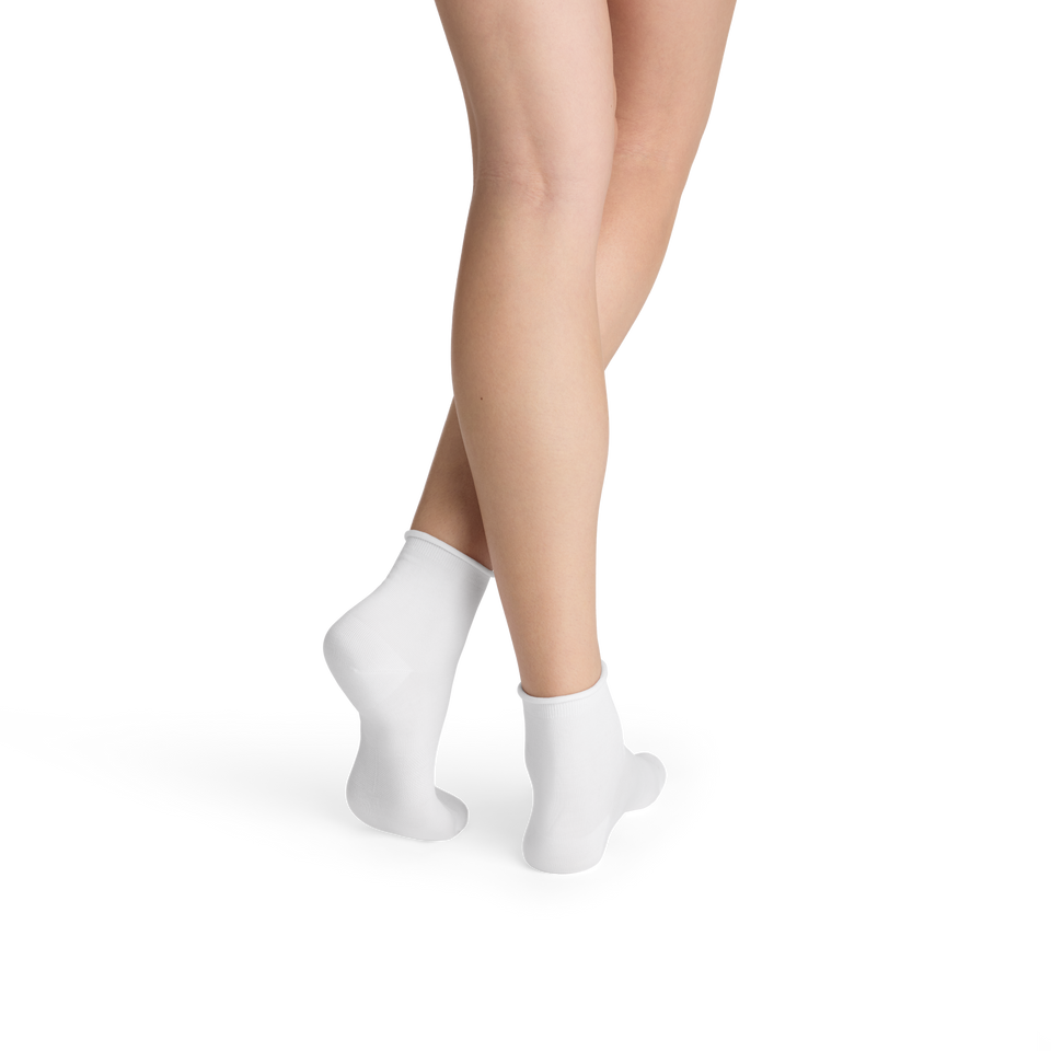 Lightweight Roll Top Quarter Socks - white WO2 [10425]