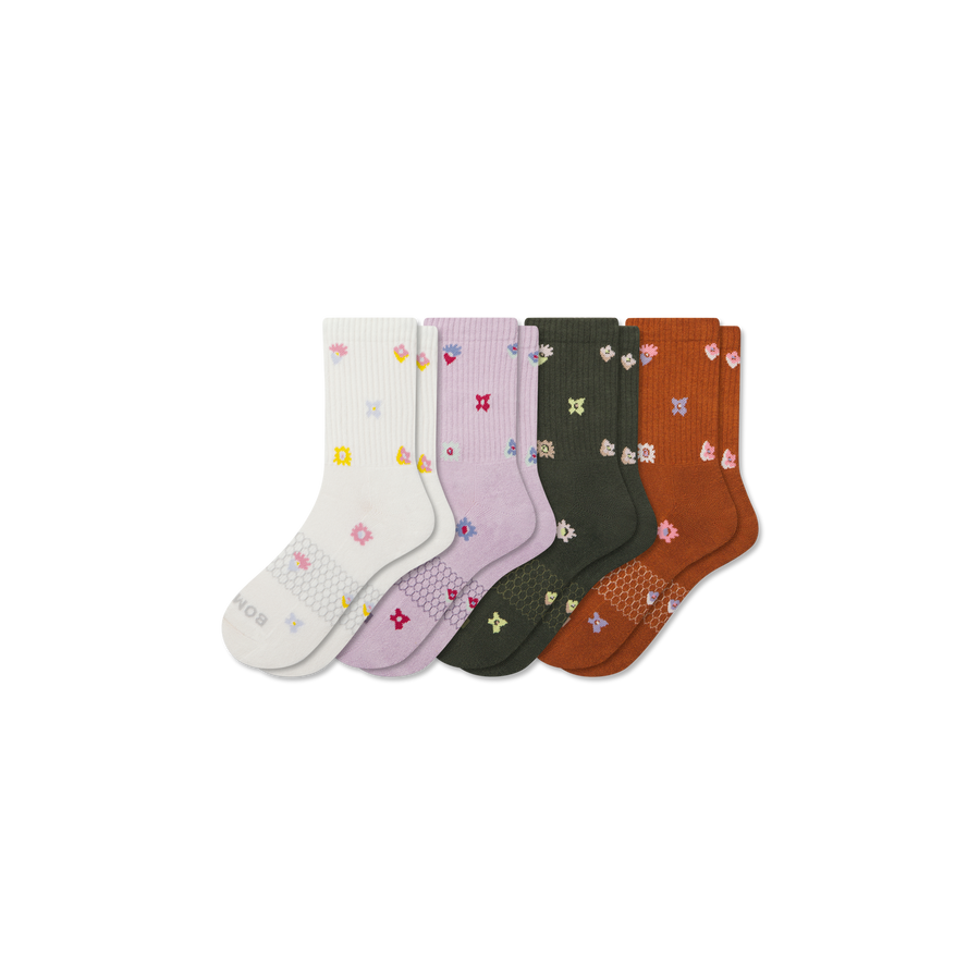 Women’s Garden Party Half Calf Sock 4-Pack - Classic Support