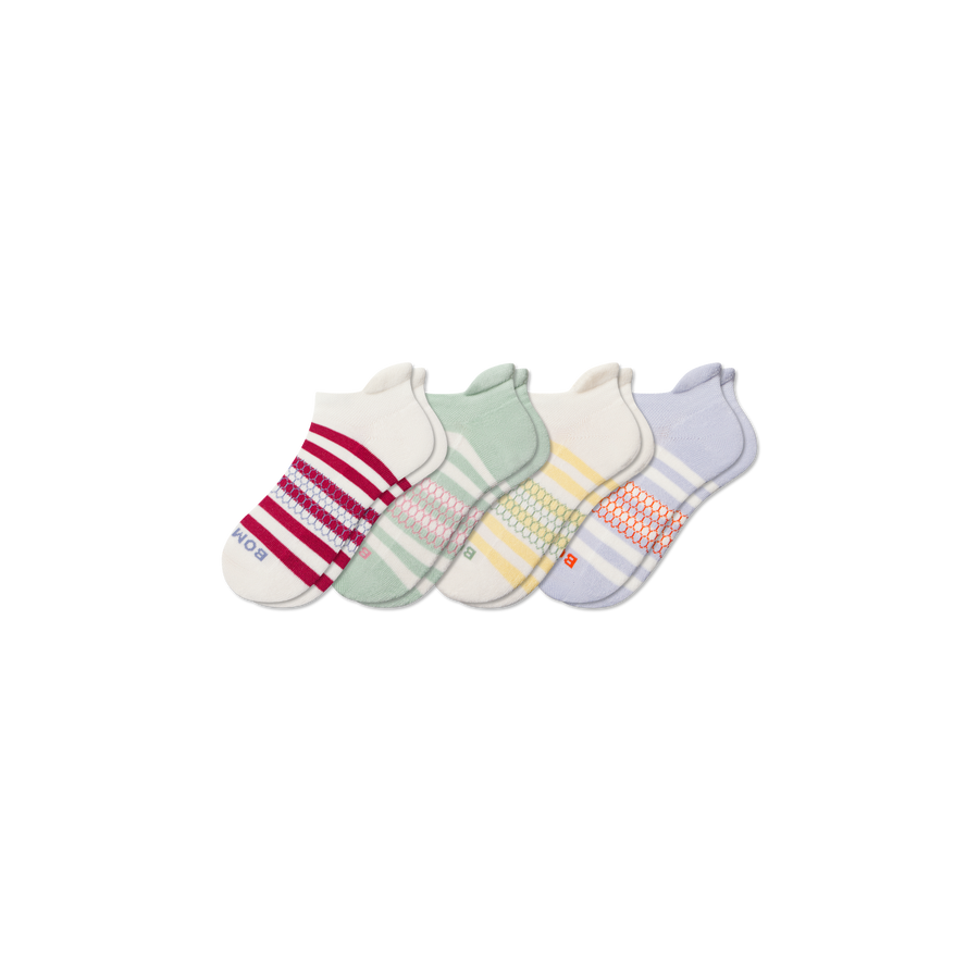 Youth Stripes Ankle Sock 4-Pack - Light Low Cut Wear