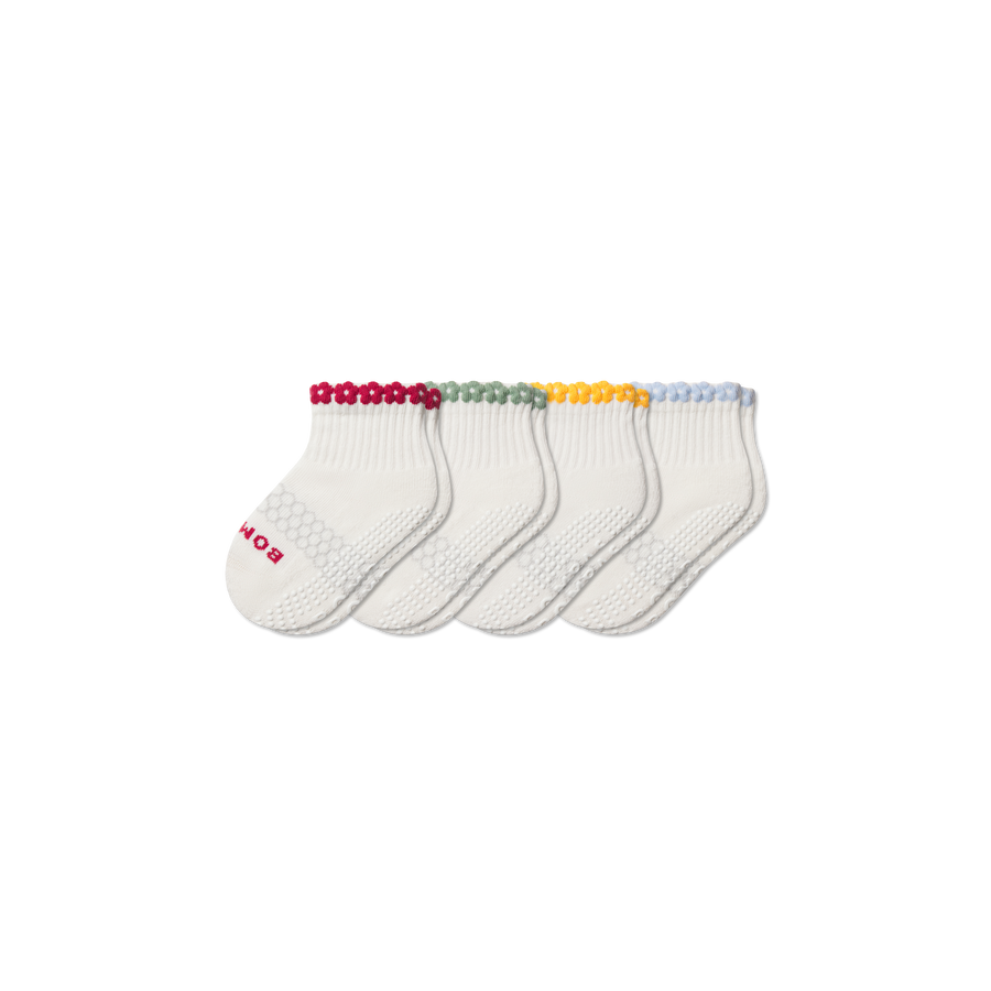 Toddler Daisy Chain Gripper Calf Sock 4-Pack - Modern Lounge Rotation