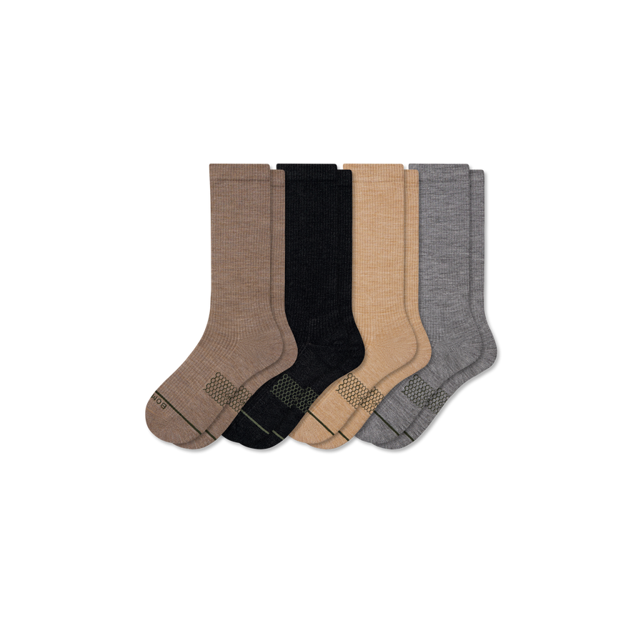 Men's Merino Wool Blend Modern Rib Calf Sock 4-Pack - Modern Recovery Fit
