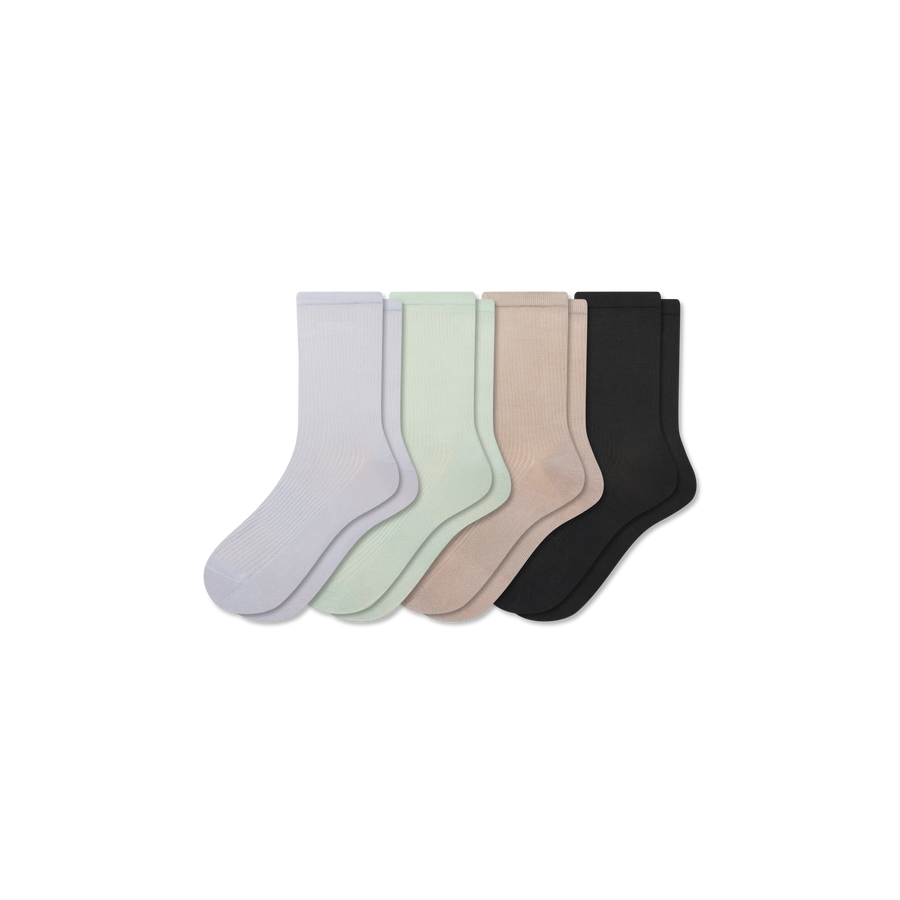 Women's Featherweight Rib Half Calf Sock 4-Pack - Classic Trail Comfort