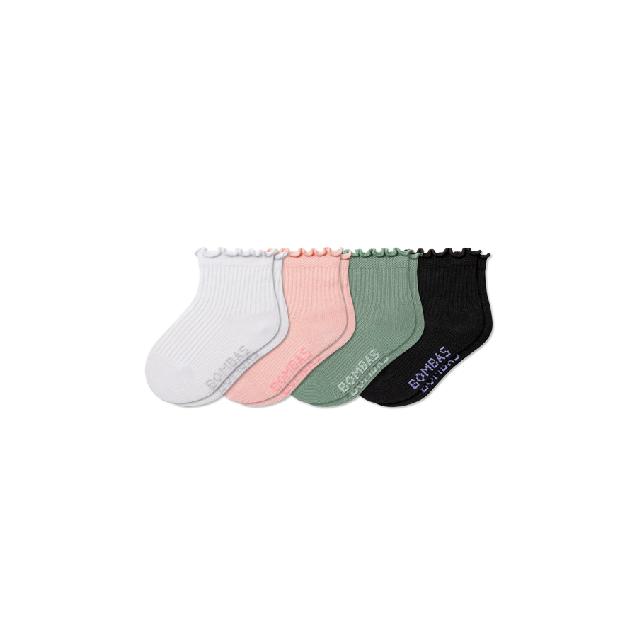Toddler Ruffle Rib Calf Sock 4-Pack - Comfort Recovery Step