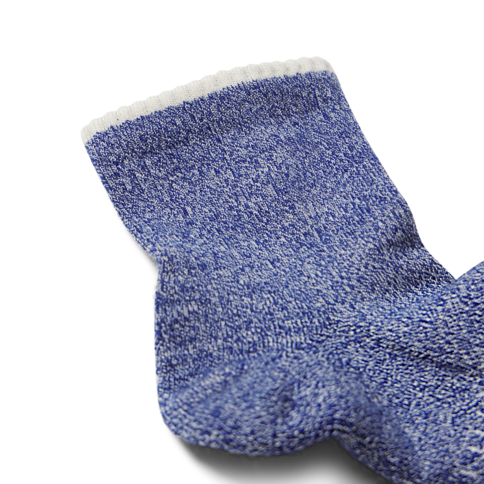 Merino Wool Blend Quarter Socks - glacier blue soft white Detail [10628]