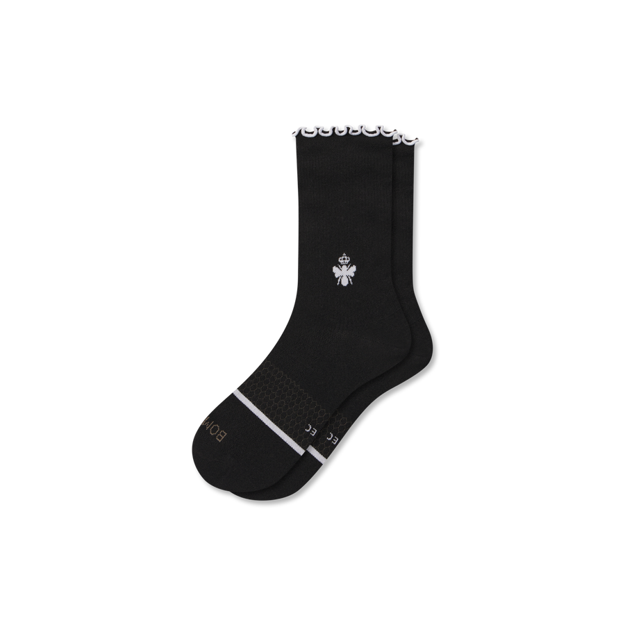 Women’s Ruffle Sport Half Calf Socks - Cushion Run Support