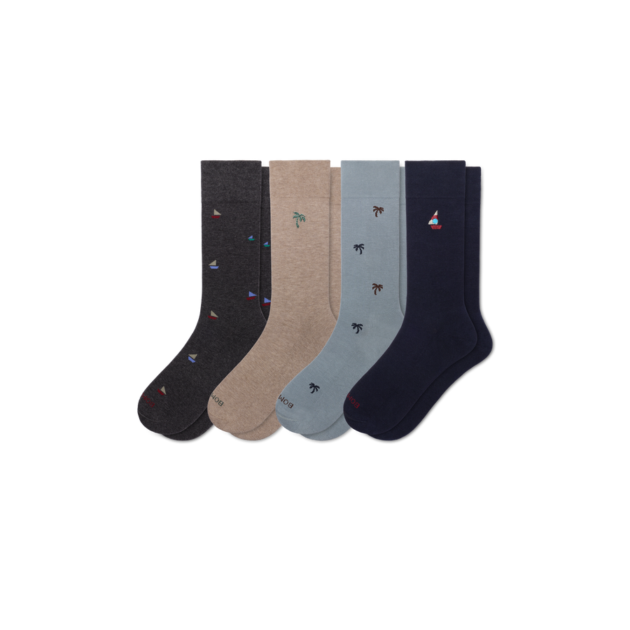 Men's Dress Calf Sock 4-Pack - Smooth Travel Rotation