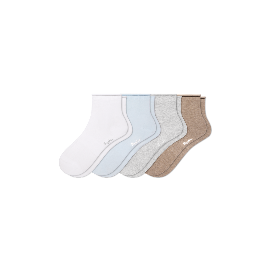 Women’s Roll Top Quarter Sock 4-Pack - Everyday Trail Step