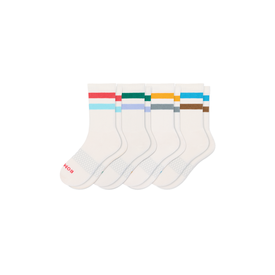 Youth Vintage Stripes Calf Sock 4-Pack - Classic Recovery Cushion