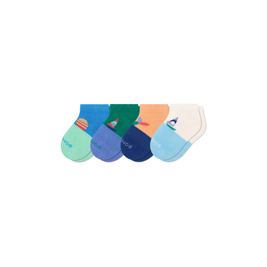 Toddler Lightweight Ankle Sock 4-Pack - Classic Travel Wear