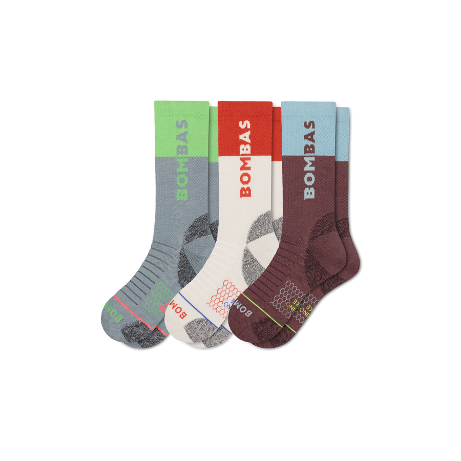 Women's Merino Wool Blend Hiking Calf Sock 3-Pack - Trail Move