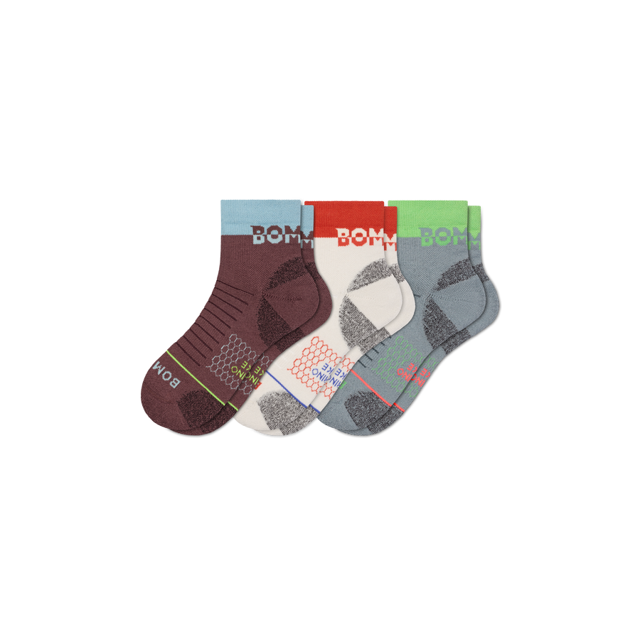 Women's Merino Wool Blend Hiking Quarter Sock 3-Pack - Comfort No Show Wear
