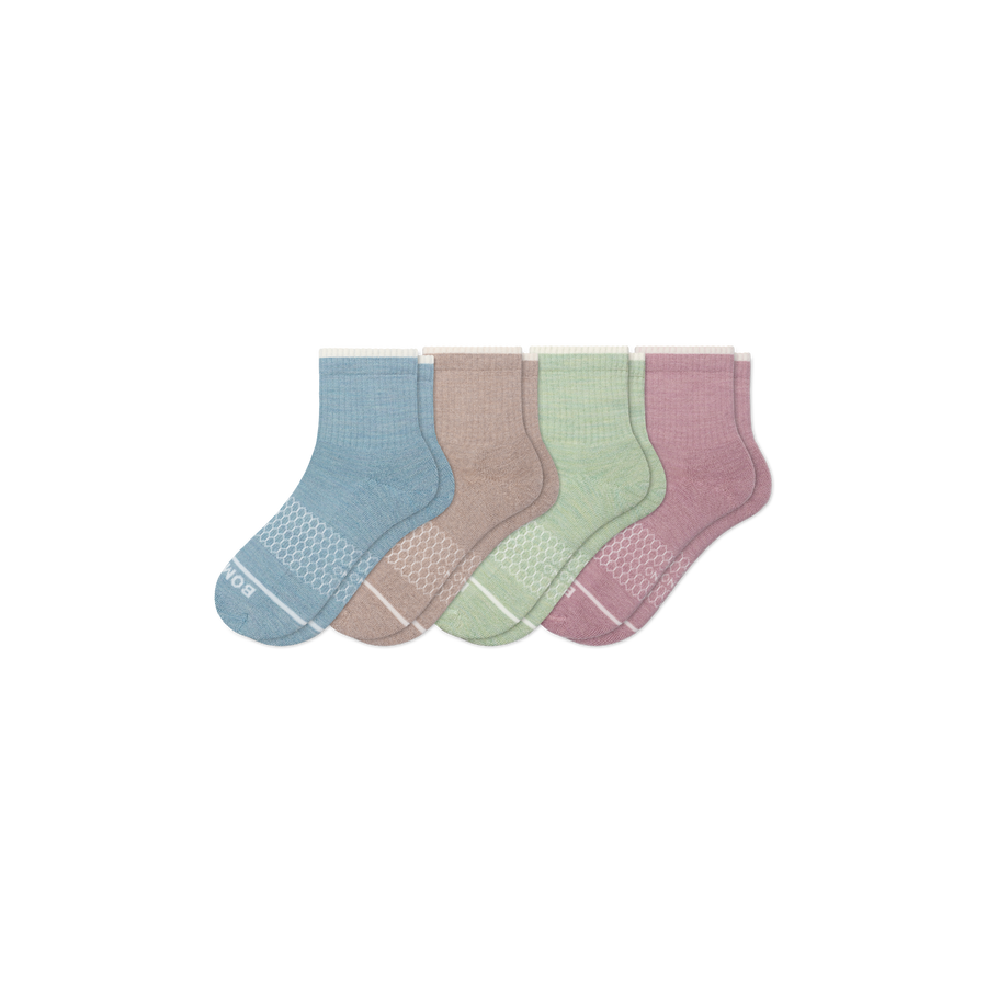 Women's Merino Wool Blend Quarter Sock 4-Pack - Run Office Step