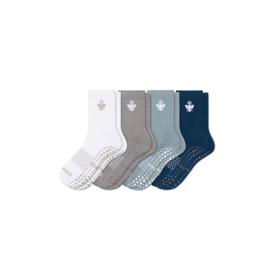Women's Gripper Half Calf Sock 4-Pack - Breathable Home Fit