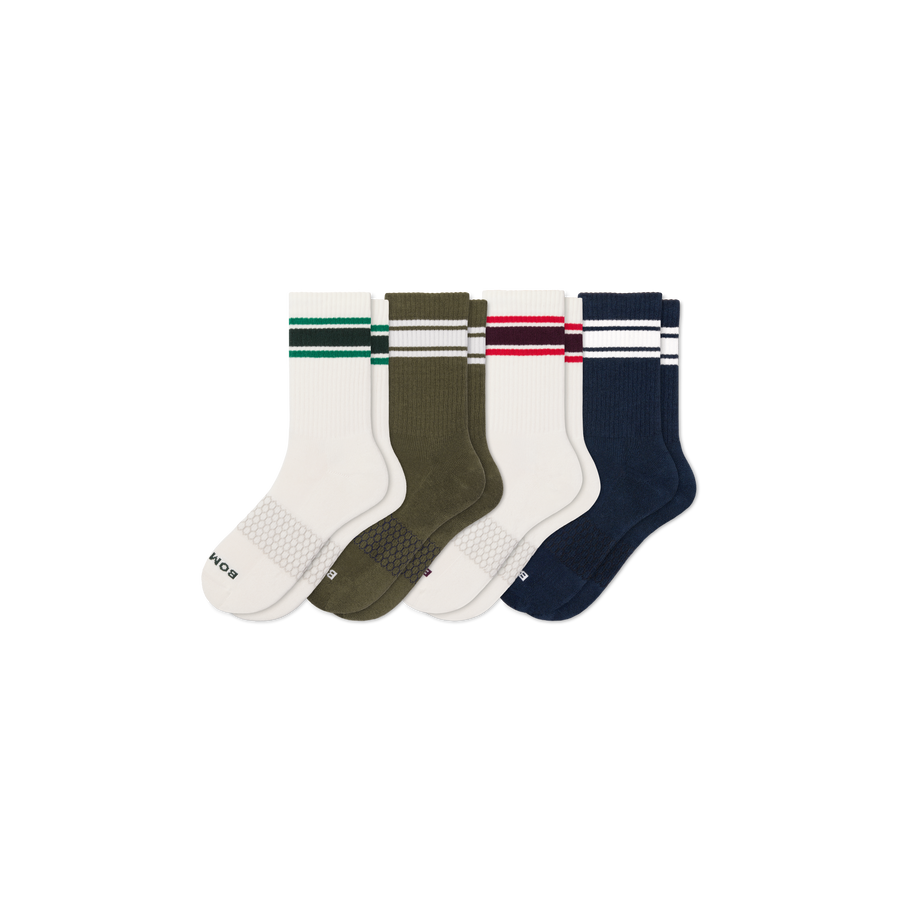 Men's Vintage Stripes Half Calf Sock 4-Pack - Smooth Low Cut Wear