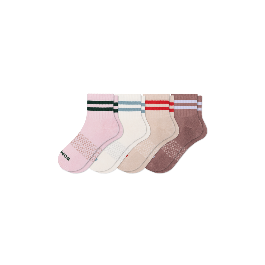 Women's Vintage Stripes Quarter Sock 4-Pack - Studio Court Rotation