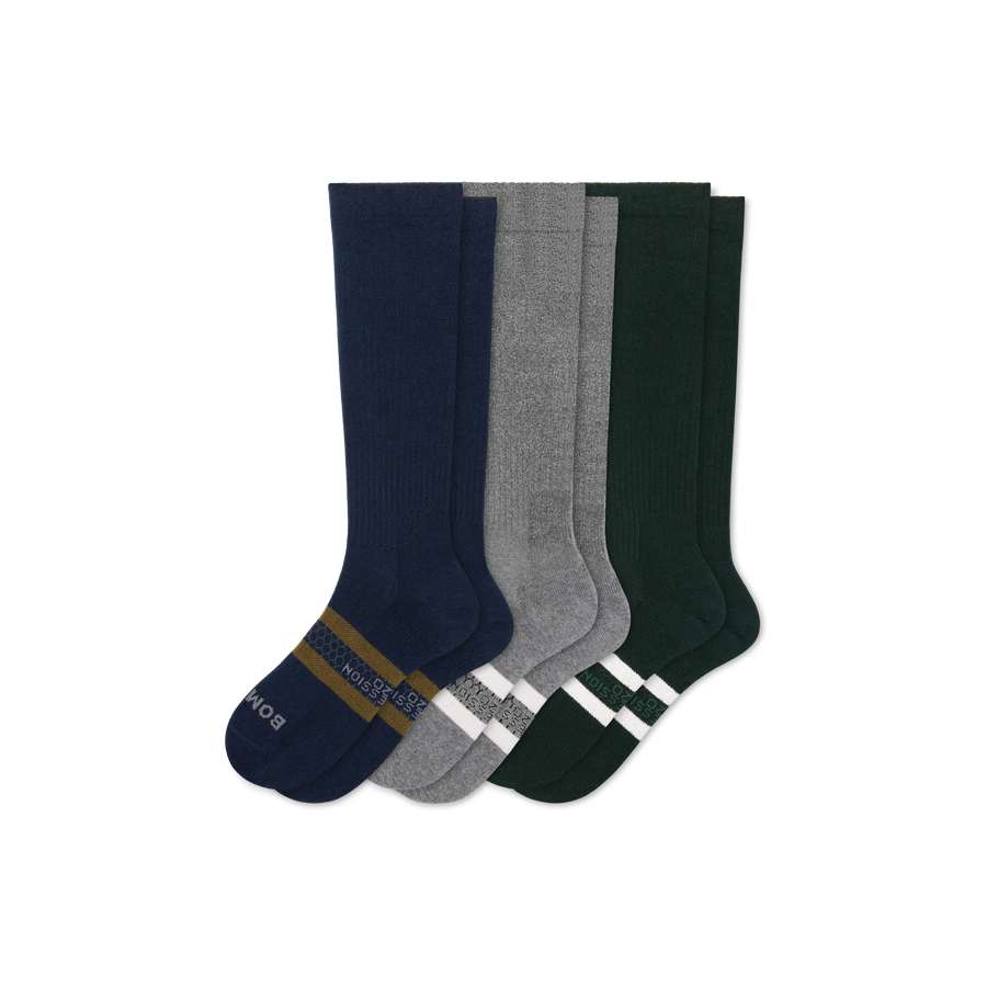 Men's Everyday Compression Knee High Sock 3-Pack (15-20mmHg) - Run Motion Relief