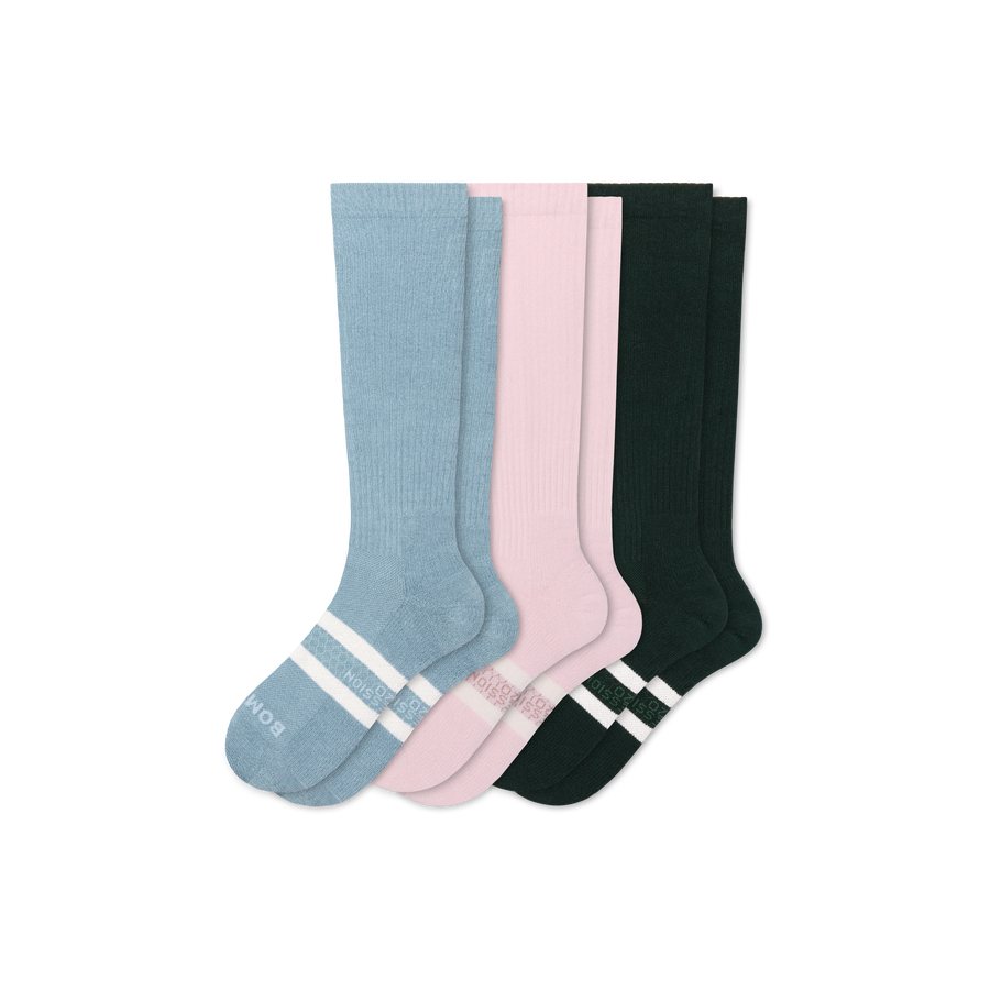 Women's Everyday Compression Knee High Sock 3-Pack (15-20mmHg) - Endurance Gym Relief