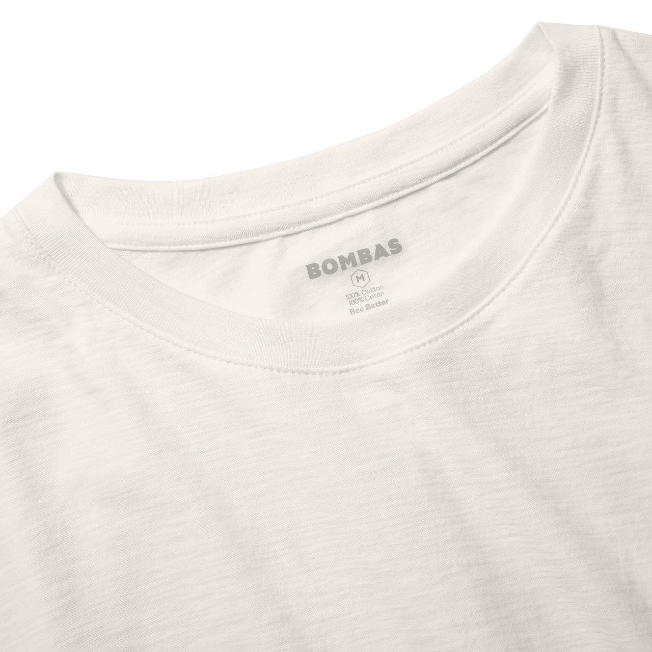 Men's Air Slub Crew Neck T-Shirt Soft White Detail