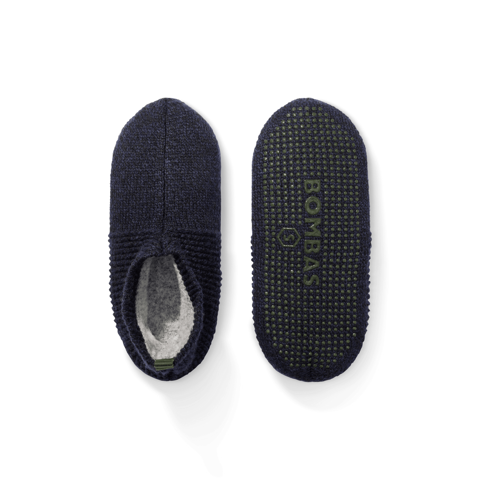 Marl Gripper Slipper Navy L Front + Back