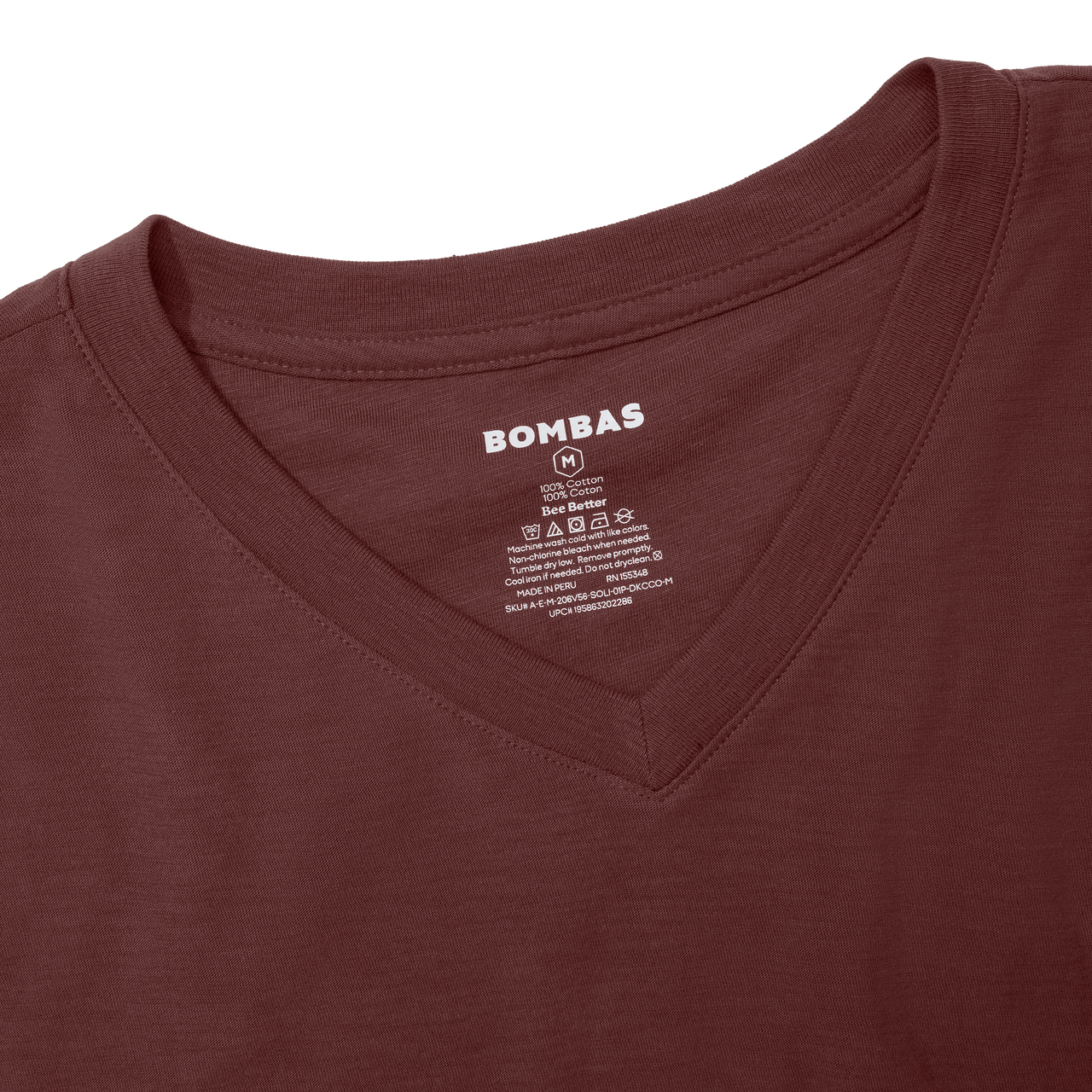 Men's Air Slub V-Neck T-Shirt - Dark Cocoa Detail [6729]