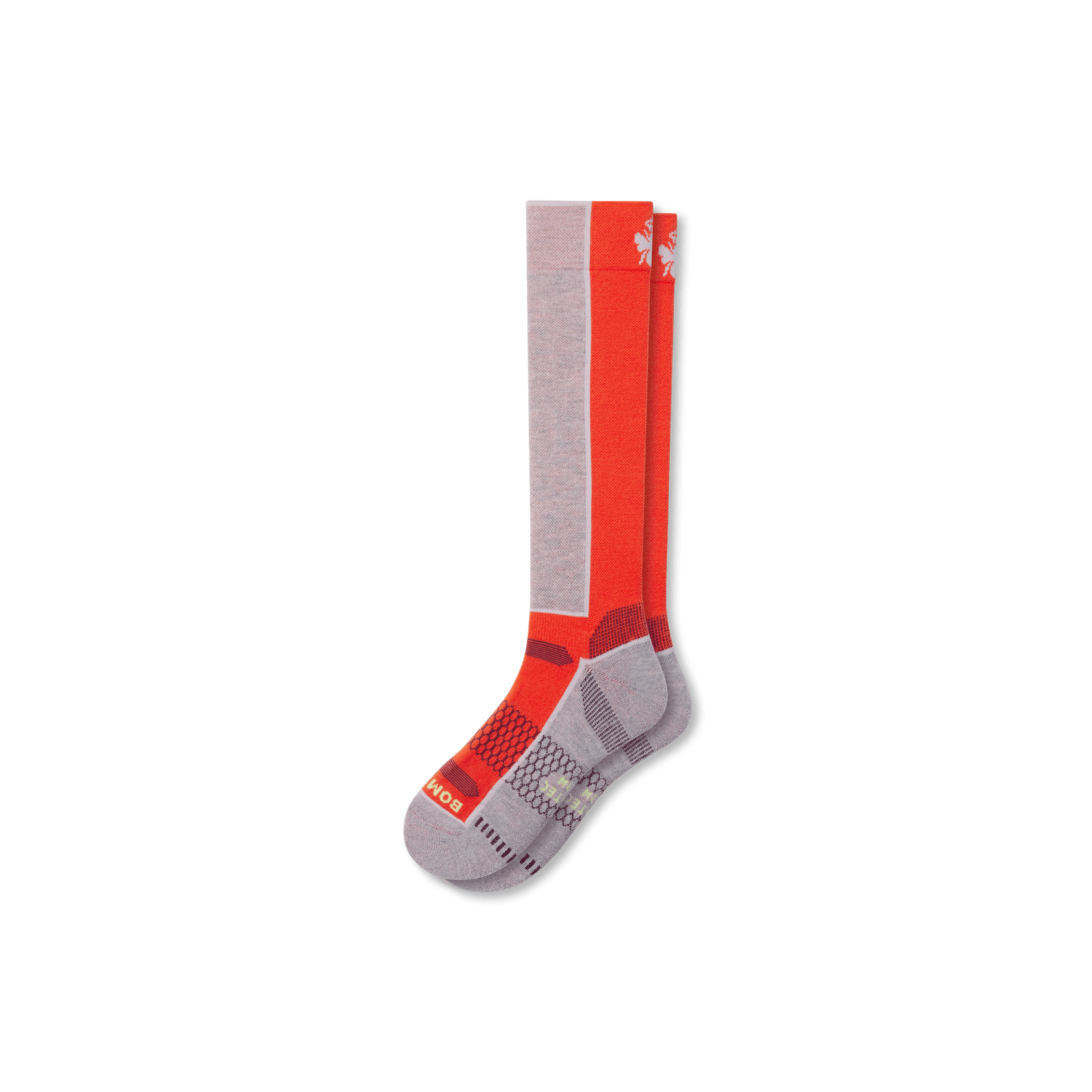 Mid-Cushion Merino Wool Ski & Snowboard Socks - Bright Tomato L [6968]