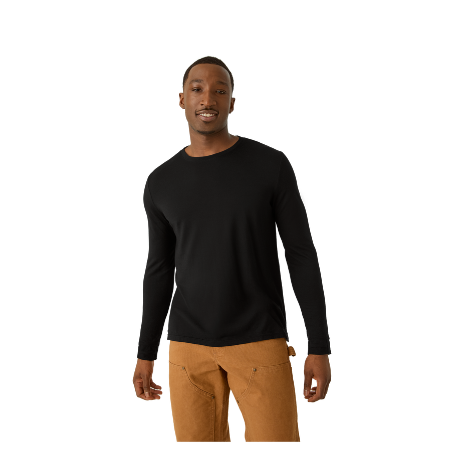 Men's Merino Wool Blend Crew Neck Long Sleeve T-Shirt - Training Court Control