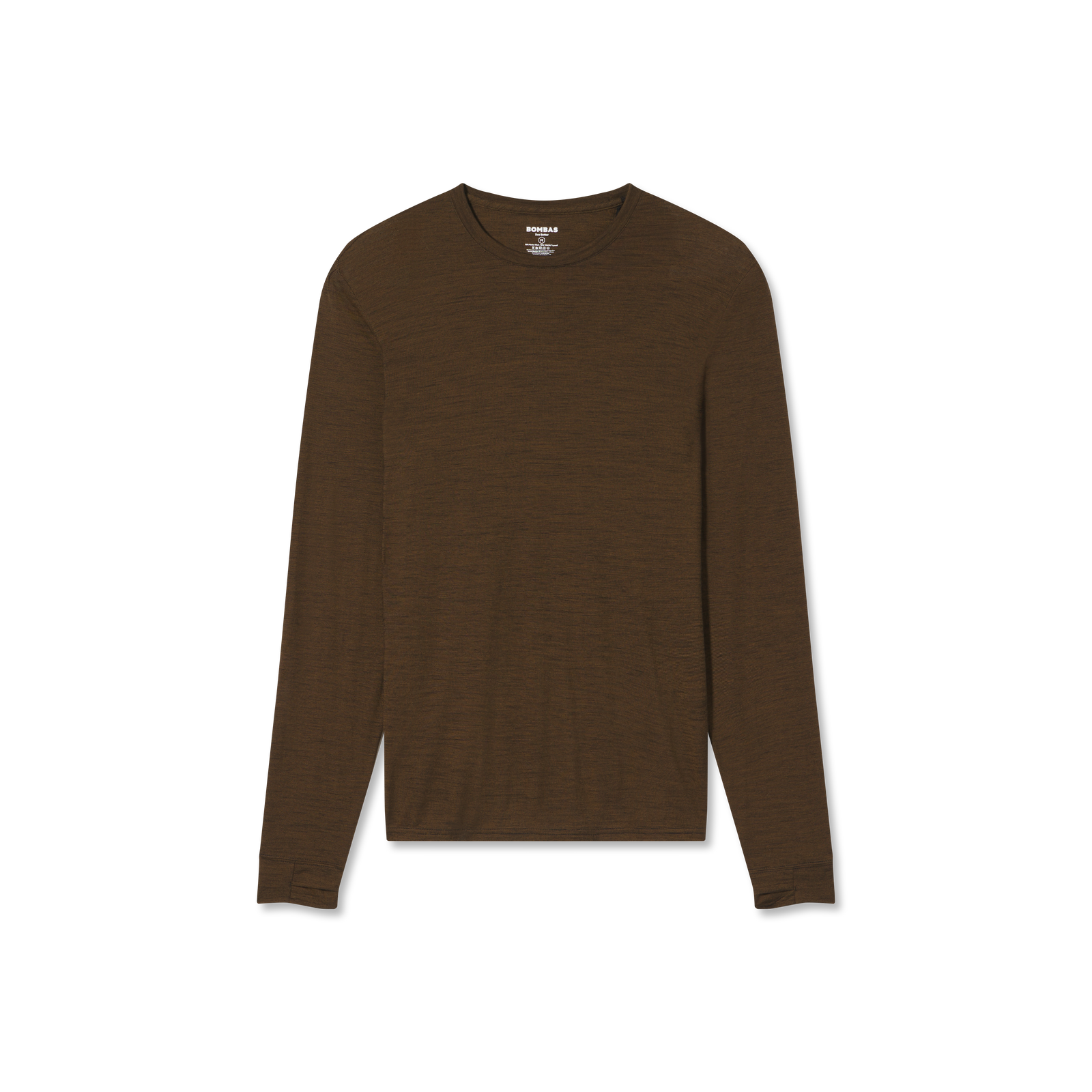 Men's Merino Blend Crew Neck Long Sleeve T-Shirt - Canteen L [7052]