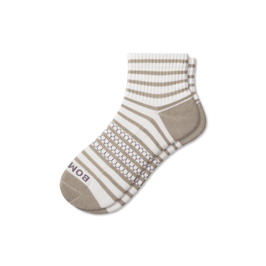 Women's Coastal Stripe Quarter Socks - Studio Crew Support