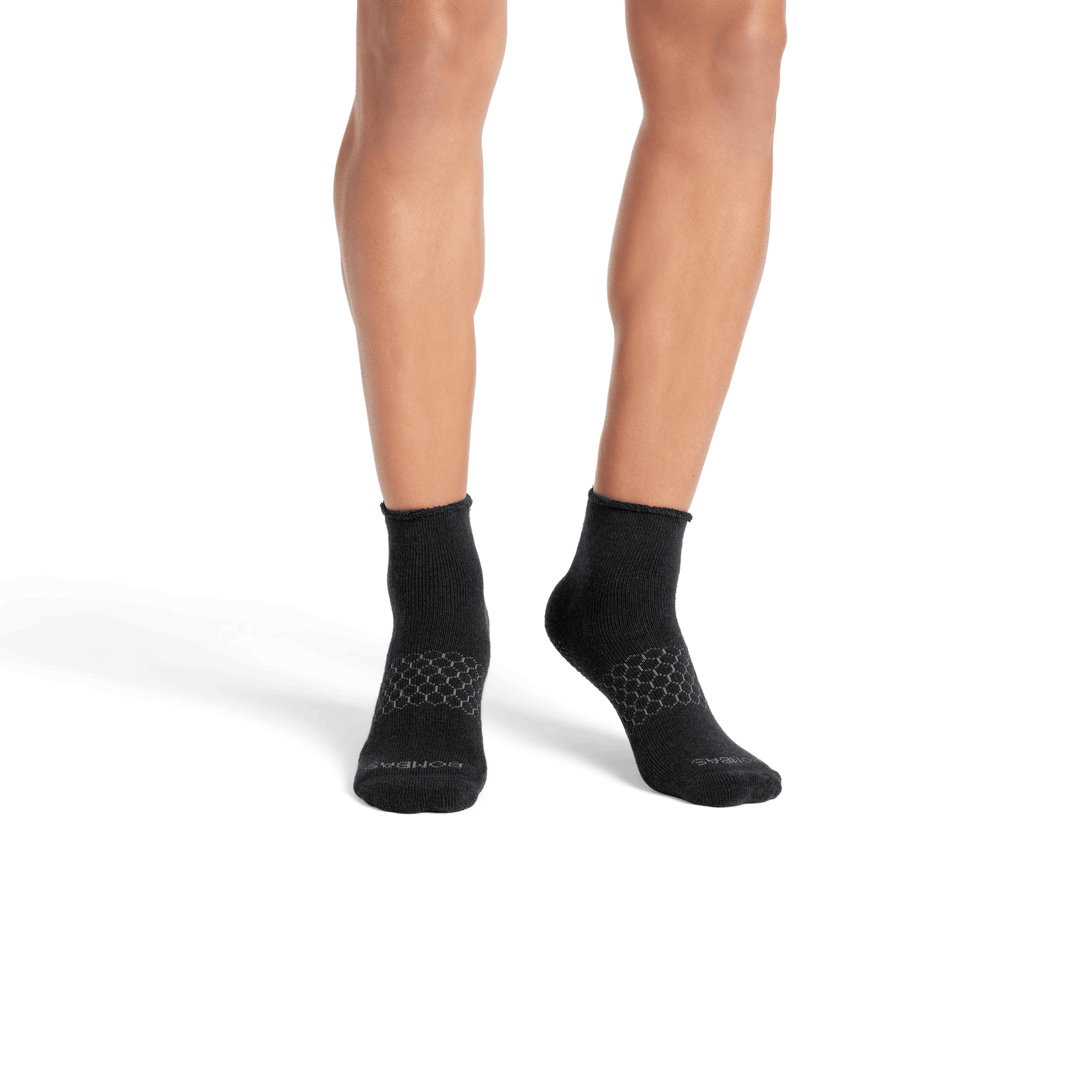 Merino Wool Blend Roll Top Gripper House Socks - Deep Charcoal MO1 [7240]