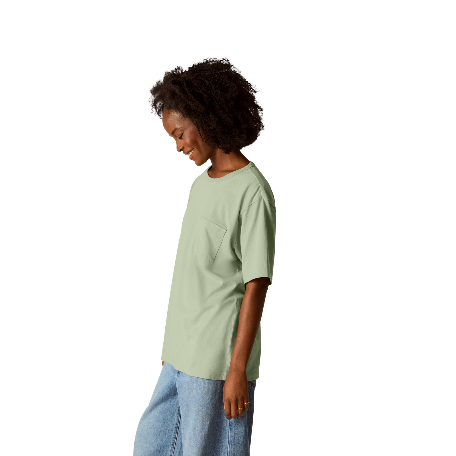 Premium Weight Pocket Crew Neck T-Shirt - Mica Sage WO2 [7248]