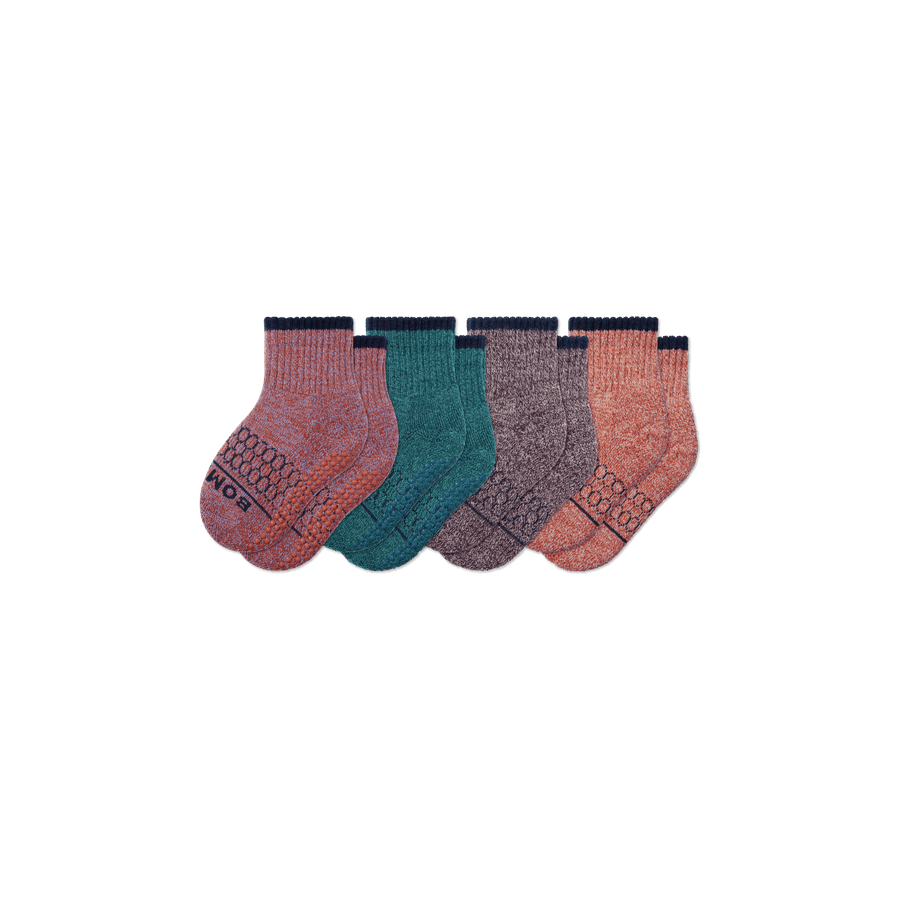 Toddler Merino Wool Blend Calf Sock 4-Pack - Smooth Run Cushion