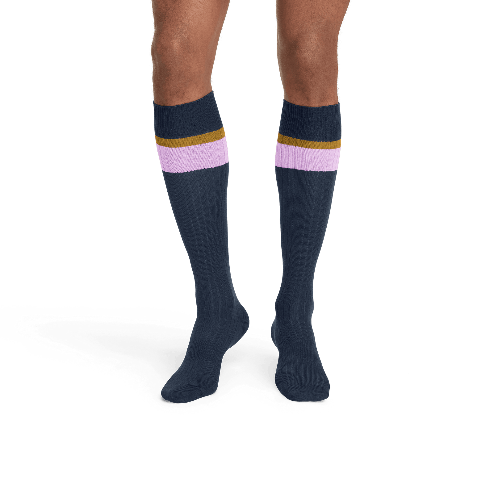 Ribbed Dress Knee High Socks midnightnavy--2-transparent