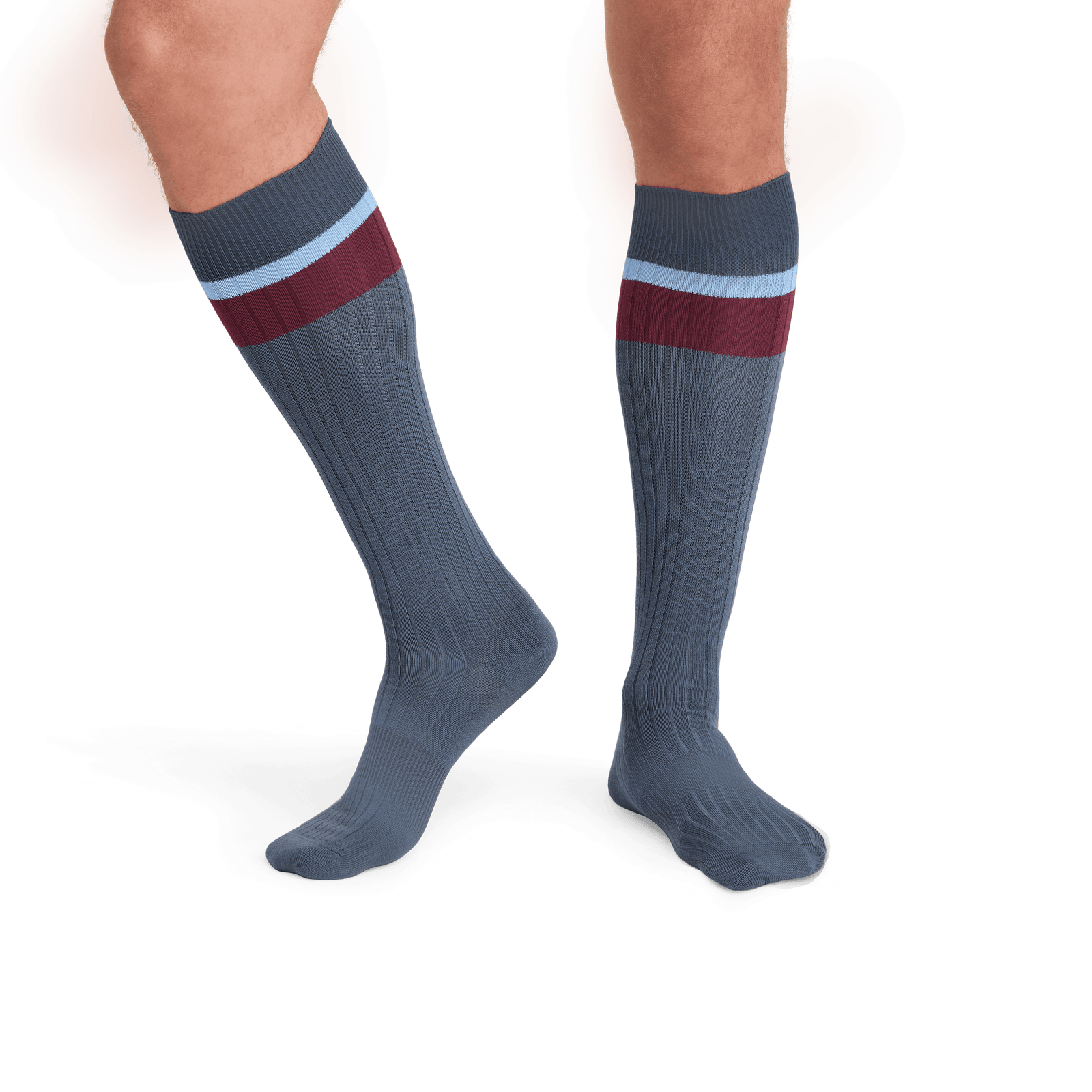 Ribbed Dress Knee High Socks storm--2-transparent