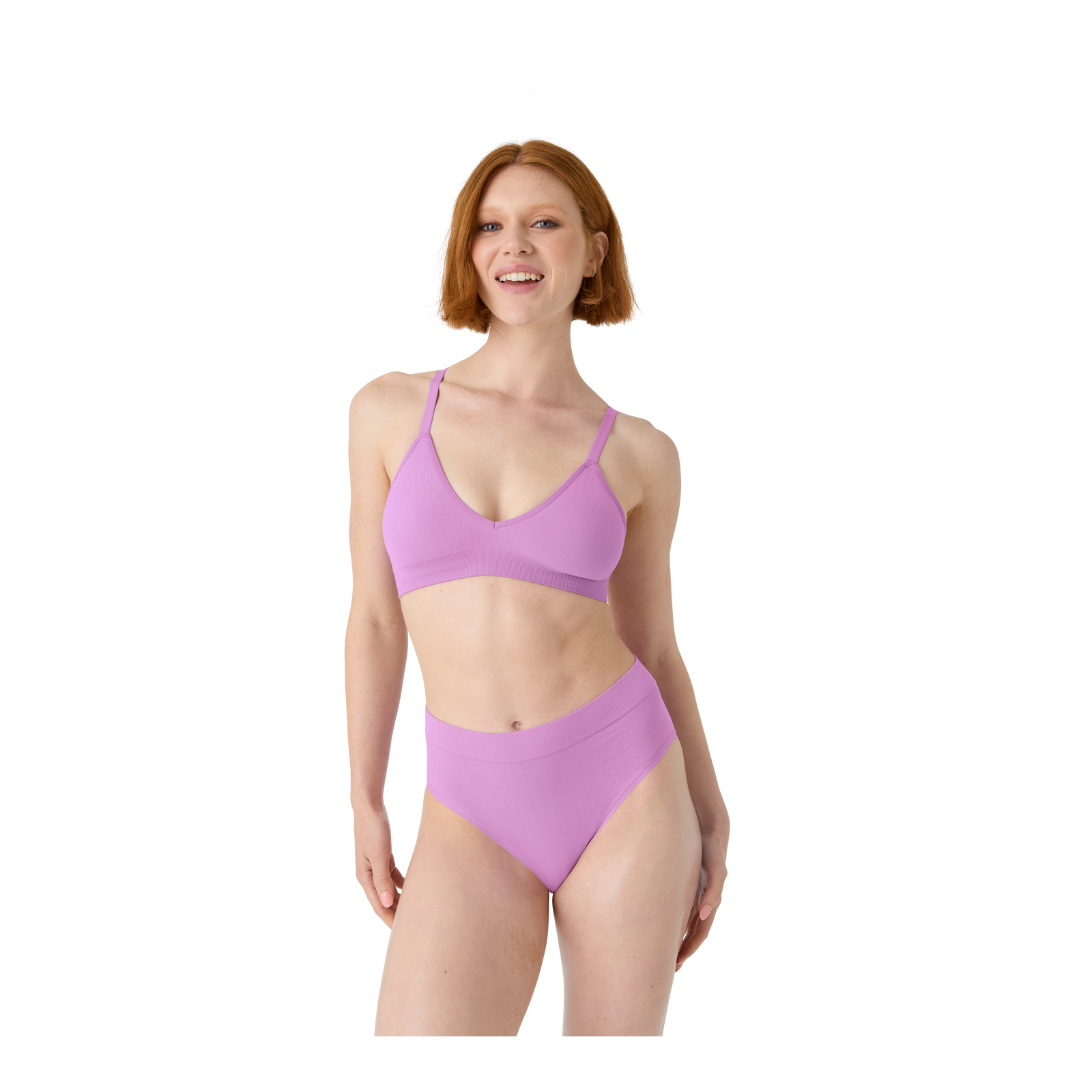 Ribbed Seamless High Rise Brief - Violet Orchid WO4 [7718]